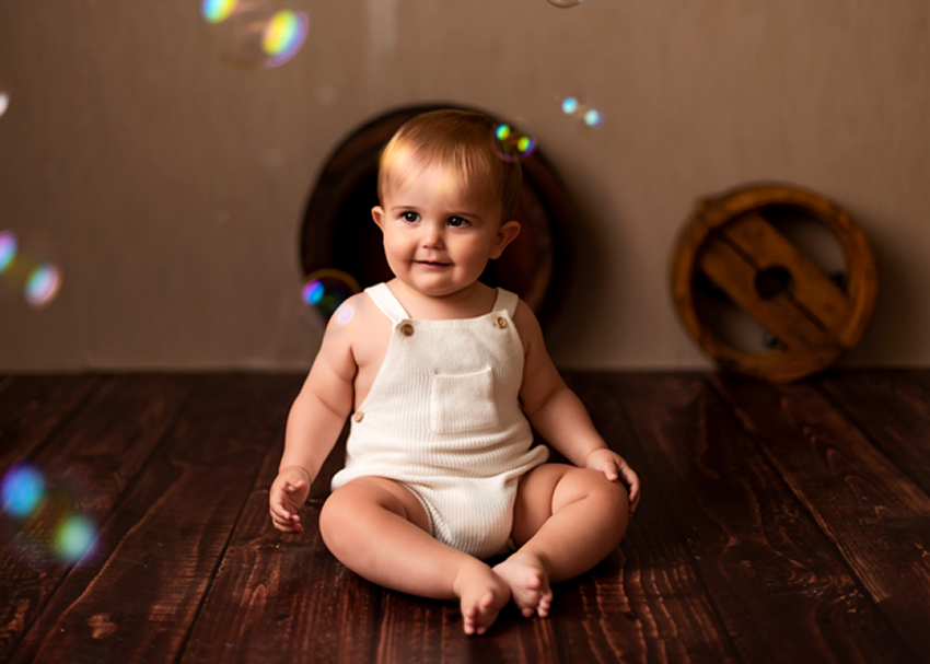 bebe con burbujas